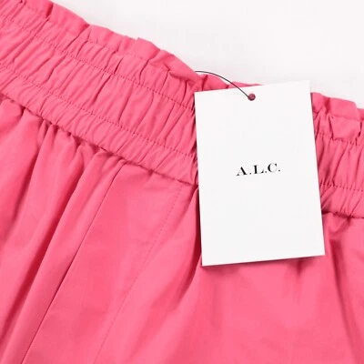 A.L.C. NWT Pantalones cortos de poliéster/algodón con cintura elástica con bolsillos talla pequeña rosa sólido Foto 1 de 4