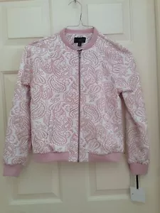 NWT New Victoria Beckham for Target Girls' Blush Floral Jacquard Bomber XL - Picture 1 of 5
