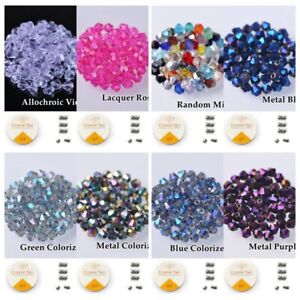 120pcs 4mm 5301 Purple Bicone Loose Faceted Crystal Beads Crafts EBCR0206 
