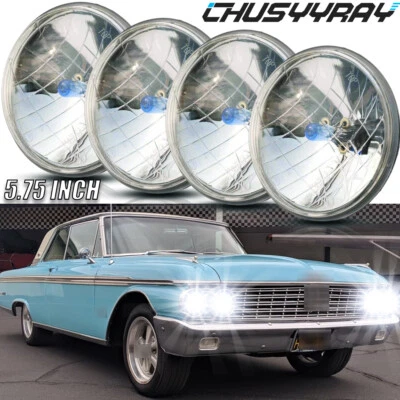 For Ford Galaxie 500 1962-1974 4x 5.75" 5-3/4inch Round Headlights Upgrade - Image 1 of 4