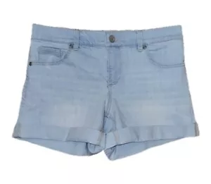 New York & Company Women's Size 4 Light Wash Cuffed Denim Stretch Shorts Size 4 - Picture 1 of 4