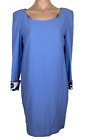 Vtg A.J. Bari Evening Dress Sequin Blue Long Sleeve Formal Sequin Periwinkle 6