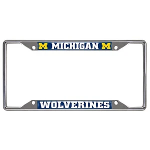 Marco de matrícula cromado NCAA Michigan Wolverines tamaño universal - 1 pieza - Imagen 1 de 1