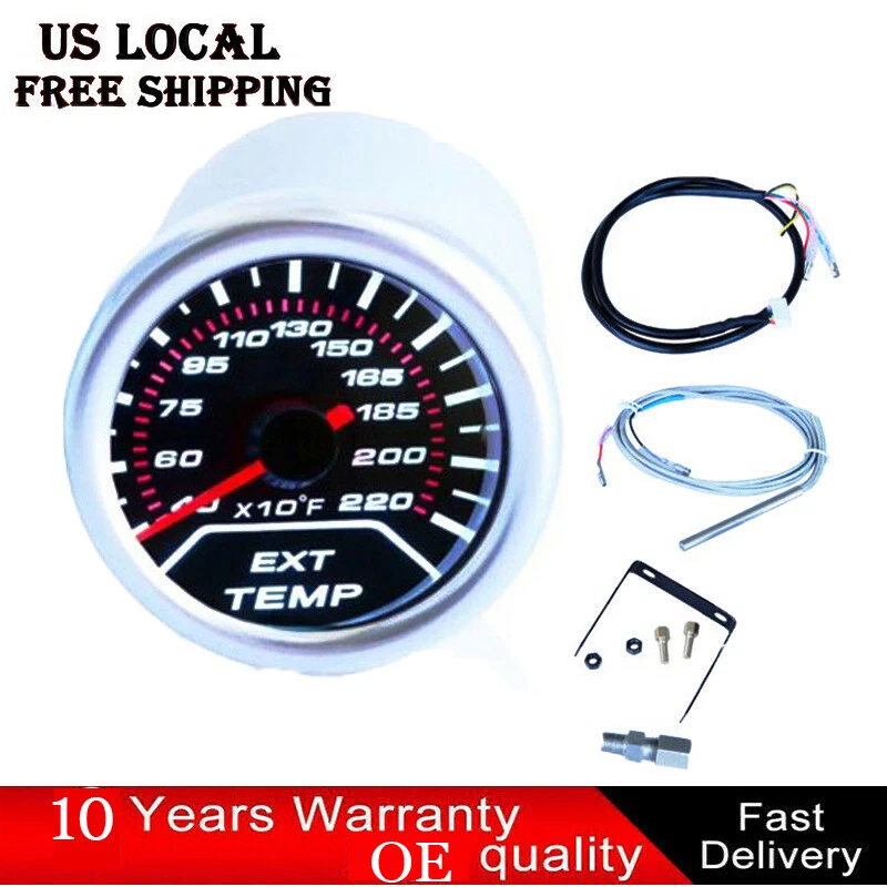 2" 52MM CAR LED EXHAUST GAS TEMPERATURE TEMP EGT GAUGE METER POINTER SENSOR AUTO - Image 1 of 4