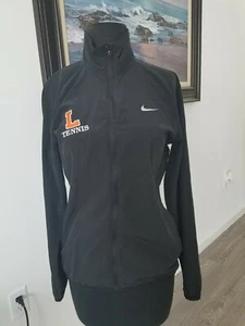 Nike Women Flex  Full Zip tennis Jacket  windbreaker  Sz S With embroidery Black - Picture 1 of 11