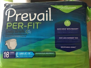 Prevail Per-Fit PF-013/1 Erwachsene Slips Windeln mit Tabs L starke Saugfähigkeit 18 Ct - Bild 1 von 5