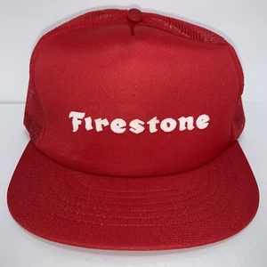 RARO SOMBRERO DE CAMIONERO FIRESTONE DE COLECCIÓN EXCELENTE AÑOS 70 80 GARAJE MECÁNICO MALLA HECHO EN EE. UU. - Imagen 1 de 9