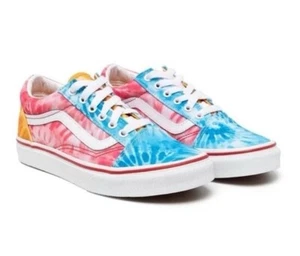 Vans Old Skool Blue, Pink & Orange Tie Dye Skate Shoes Unisex Kids Sz 13 - Picture 1 of 19