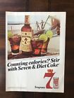 1983 Vintage Original Print Ad Seagrams Seven Crown And Diet Coke