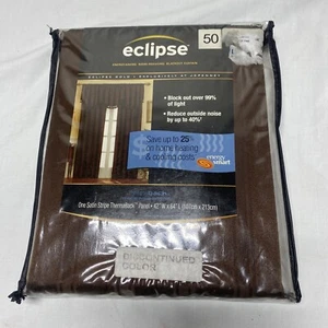Eclipse Brown Blackout Energy-Efficient Thermaback Curtain Panel 42"W x 84"L NEW - Picture 1 of 5