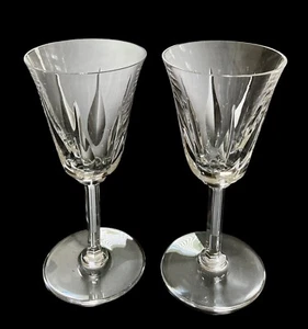 Set of 2 Vintage St. Louis Crystal Cerdagne 6-3/8” Wine Glasses Excellent - Picture 1 of 9