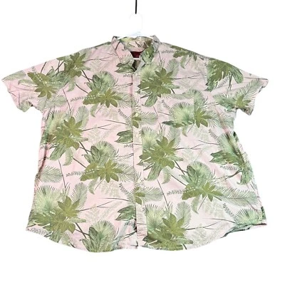 Camisa tropical de manga corta con botones estampado de palma de fundición XXL para hombre Foto 1 de 4