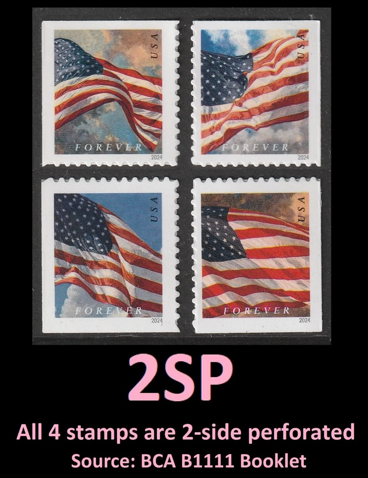 US 5887-5890 Flag F single set 4 2SP (from BCA booklet) MNH 2024 - Image 1 of 1