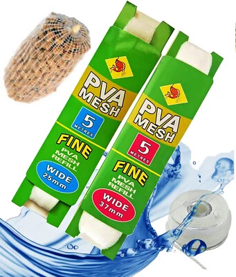PVA Netz Mesh 37 oder 25 mm Funnel Web Karpfen Tube Refill Narrow Karpfen Angeln - Bild 1 von 4