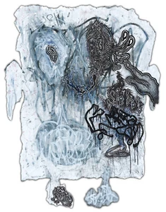 Original Justin Aerni 2019 painting outsider REVEROF YOJ A SI YTUAEB FO GNIHT A - Bild 1 von 1
