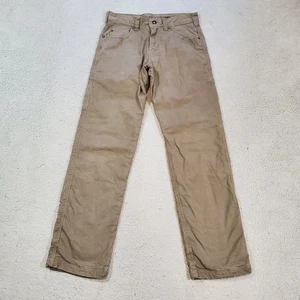 Prana Bronson Pants Mens 30x32 Brown Flannel Lined Canvas Utility Workwear - Picture 1 of 20