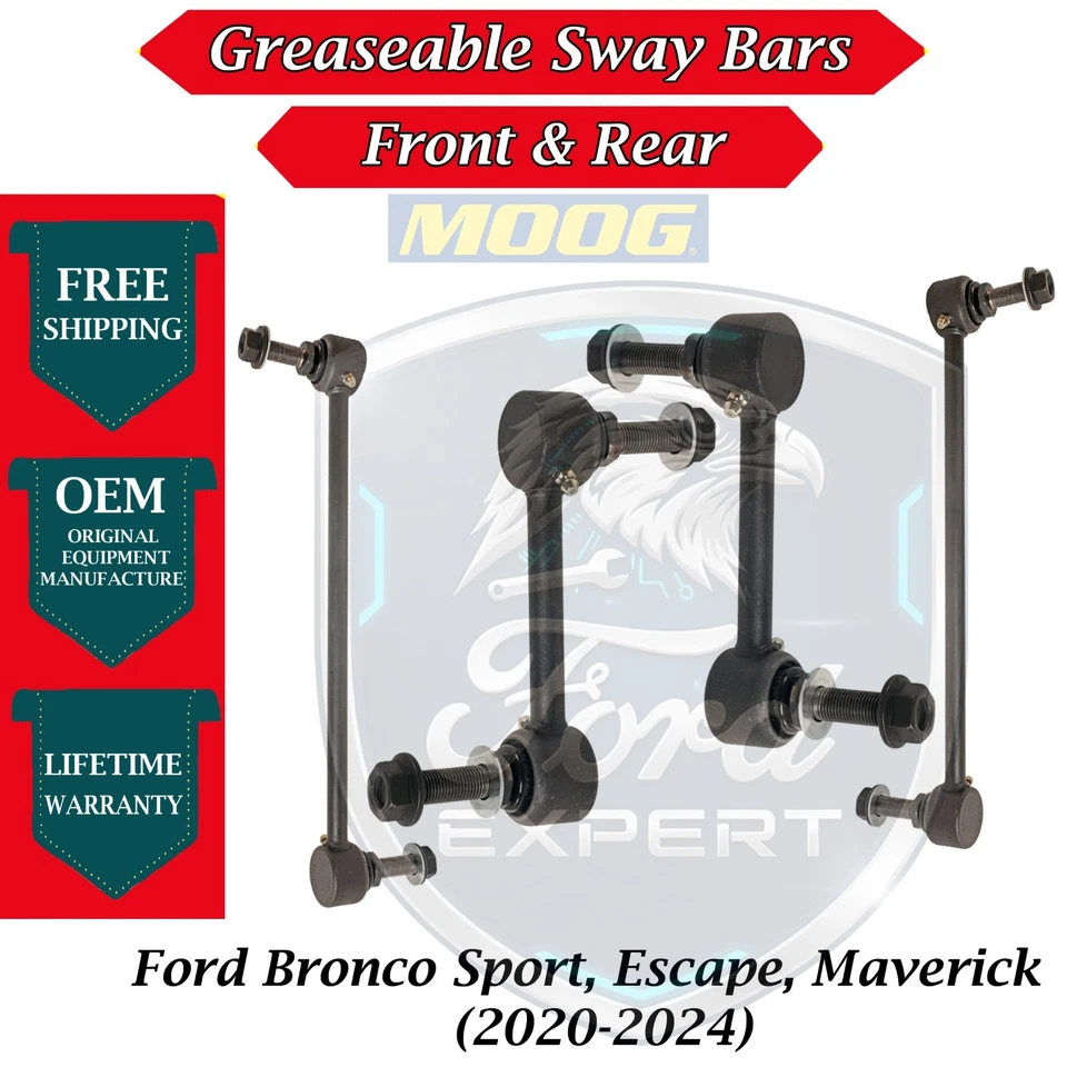 Barras estabilizadoras delanteras y traseras MOOG OEM para Ford Bronco Sport/Escape/Maverick 2020-2024 Foto 1 de 4