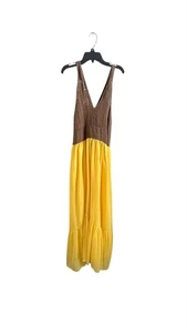ZARA gelb braunes KLEID Häkeltop Größe S Maxikleid - Bild 1 von 8