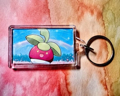 'Bounsweet' Key Ring - 'Steenee' Keychain - Pokémon Card Gift - TCG custom - Image 1 of 4