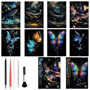 Scratch Paper Art Set for Kids Adults Magic Rainbow Painting Boards for DIY A... - Picture 1 of 9