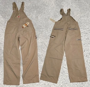 Revolt Latzhose Damen groß Vintage 90er hellbraun khaki Canvas Maler Baggy Skater - Bild 1 von 16