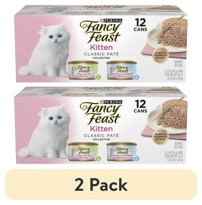 (2 Pack) Purina Fancy Feast Kitten Food: Salmon Primavera Wet Pate, 3oz Cans  - Image 1 of 4