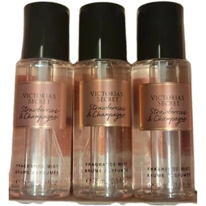 Victoria's Secret Lote de 3 piezas Tamaño de Viaje 2.5 OZ Nieblas Fresas y Champagne (x3) - Imagen 1 de 1