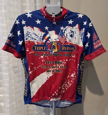 Voler Cycling Jersey LargeVintage 2002 Triple Bypass Colorado "Let's Roll" Eagle - Image 1 of 4