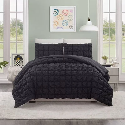 Teen Twin/Twin XL Puffy Comforter Set Black - Makers Collective