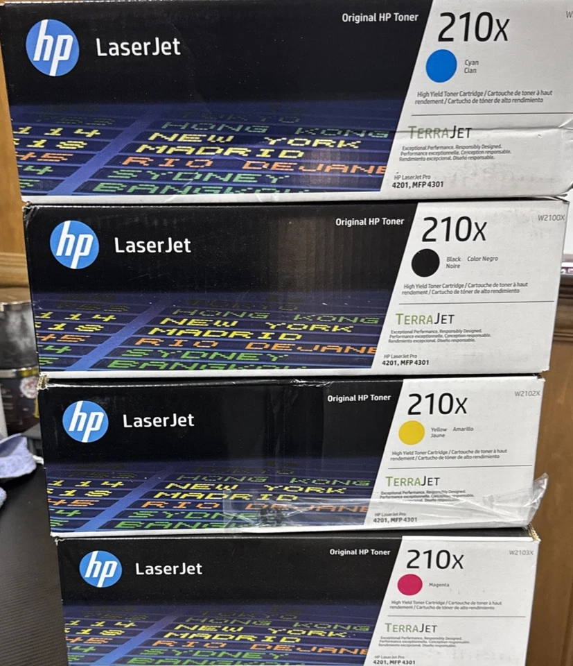 HP 210X Yellow, Cyan, Magenta, Black - W2100X, W2101X,W2103X,W2102X - NEW  - Image 1 of 1