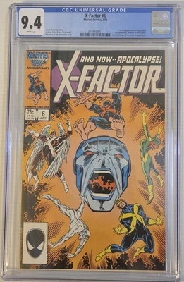 X-Factor #6 CGC 9.4 WP 🔑 1st App APOCALYPSE 🔑 1986 - Image 1 of 2