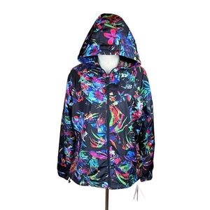 New Balance NWT XL Women's Colorful Botanical Palm Hooded Windbreaker Jacket - Picture 1 of 17