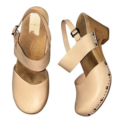 Zuecos Dansko talla 40 Thea correa al tobillo cuero Mary Jane color natural (desnudo) Foto 1 de 4