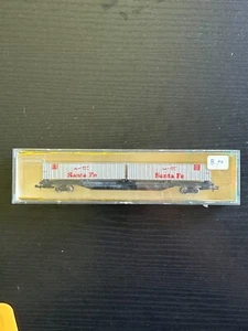 N VINTAGE Minitrix 3322 Flat Car W/Trailer Santa Fe - ME1211 - Picture 1 of 3