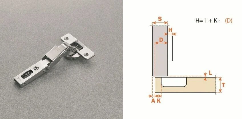 CERNIERA SALICE CON APERTURA 110° PER SPORTELLI MOBILI CUCINE