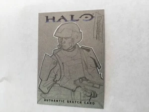 Halo XBOX Trading Card 2007 Topps David Fabbri artIt’s Sketch 1/1 UNSC soldier - Picture 1 of 2