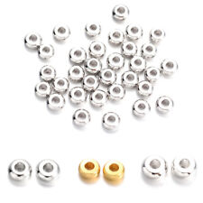 100pc Brass Donut Metal Beads Smooth Tiny Loose Spacers Rondelle Beading 4mm DIA