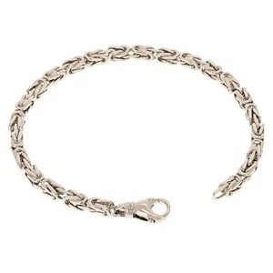 10k Weißgold massives quadratisches byzantinisches Armband 8,5" 4,7 mm 22,1 Gramm - Bild 1 von 5