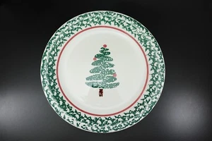 Furio Weihnachtsbaum SPEISETELLER grüner Schwammrand Italien - Bild 1 von 6