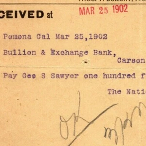 Scarce Vintage 1902 Western Union Telegraph  J W Wilson and Brothers Nordyke - Picture 1 of 3