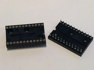 24 WAY DIL TURNED PIN IC CHIP SOCKETS (x2) bsa0p - Picture 1 of 1