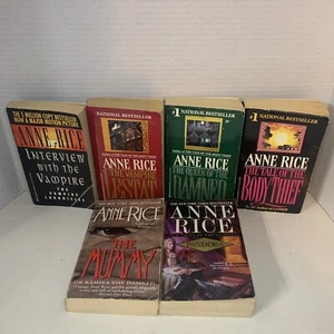 Anne Rice Book Lot, 7 Paperback Books, Vampire Chronicles/The Mummy/New Vampires - Picture 1 of 16