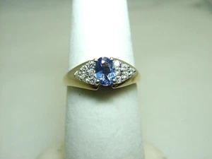Anillo de diamantes de tanzanita de oro amarillo macizo de 14k 0,88 quilates con ancho (tienda cerrada) 11-KQVX - Imagen 1 de 7