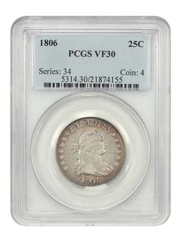 1806 25c PCGS VF30 Cover