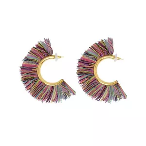 Fashion Multicolored Thread Ear Stud Earrings Elegant Women Jewelry Gift Wedding - Picture 1 of 5