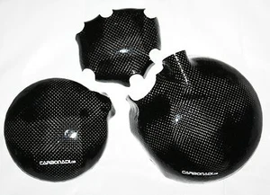 KAWASAKI ZX6R 2000-2002 3x COUVERCLE D'EMBRAYAGE CARBONE KIT COUVERCLE CARBONE - Photo 1 sur 1