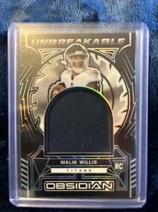 Malik Willis 2022 Obsidian Unbreakable Rookie Relic 005 /125 Titans - Picture 1 of 2