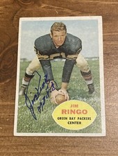 1960 Topps Jim Ringo Autographed Card Packers