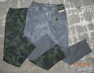 LOT of 2 -Art Class Boys Lg 12/14 Husky Jogger Pants Acid Wash + Cat & Jack Camo - Picture 1 of 11