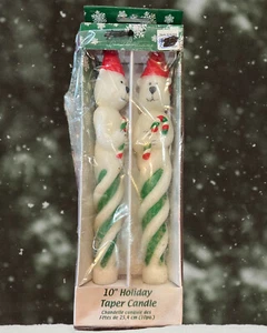 Vtg. Holiday Taper Candles Bears 10" Candle Illusions 2001 Never Burned. - Picture 1 of 8